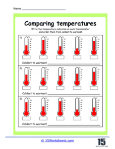 Comparing Temperatures Worksheets - 15 Worksheets.com