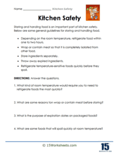 Kitchen Safety Worksheets - 15 Worksheets.com