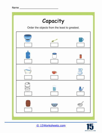 Ordering Capacity Worksheet