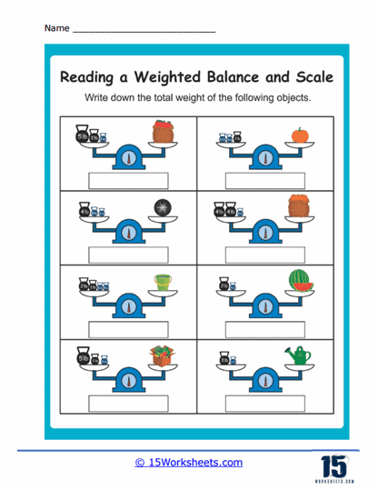 Weight on Balance Worksheet