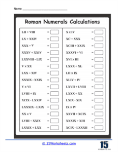 Roman Numerals Worksheets - 15 Worksheets.com