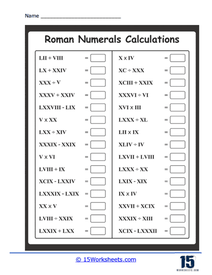 roman numerals years