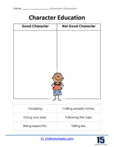 Character Education Worksheets - 15 Worksheets.com