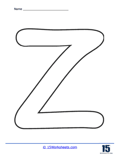 Zippy Z's Big Trace Worksheet