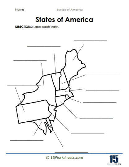 States of America Worksheets