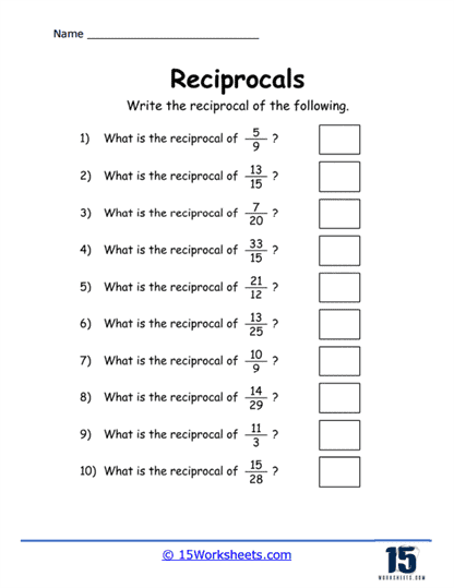 Reciprocal Sentences Worksheet