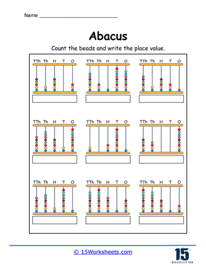 Ten-Thousands Abacus Worksheet