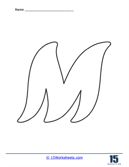letter m stencil printable