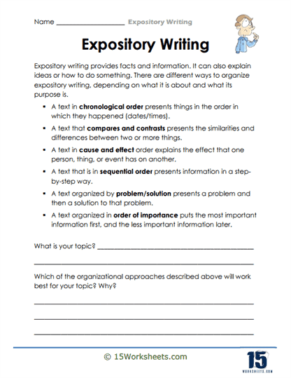 Expository Writing Worksheets