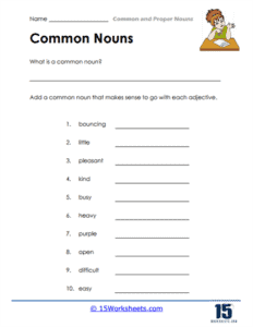 Common and Proper Nouns Worksheets Grammar Exercises 15 Worksheets com