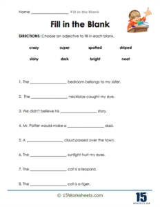 Fill in the Blank Worksheets - 15 Worksheets.com