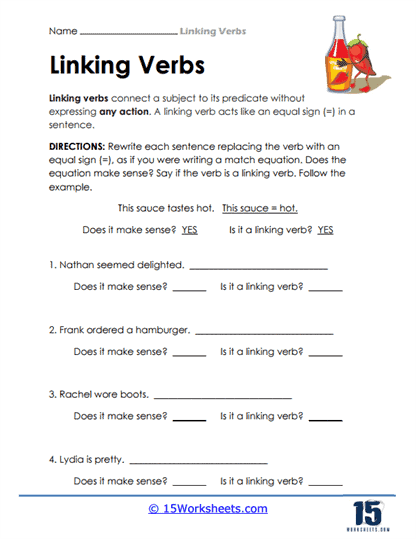 Linking Verbs Worksheets