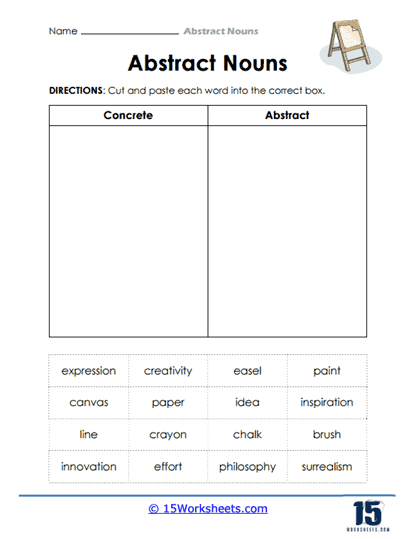 Cut and Paste Abstract Nouns