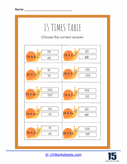 Matching Snails Worksheet