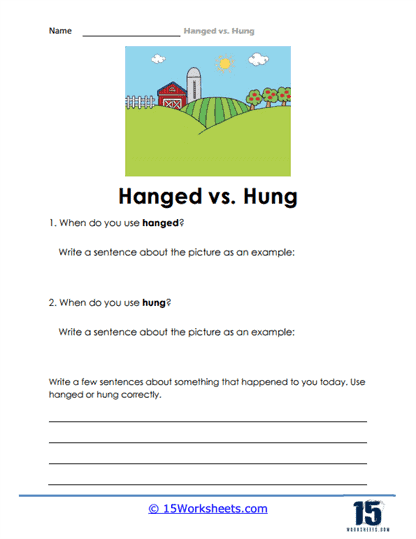 Using In Sentences Worksheet