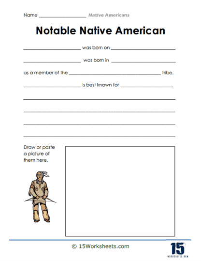 Notable Native Americans Worksheet