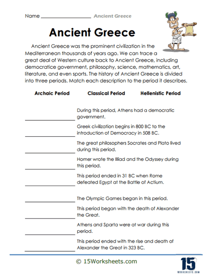 Greek Periods Worksheet
