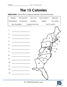 13 Colonies Worksheets - 15 Worksheets.com