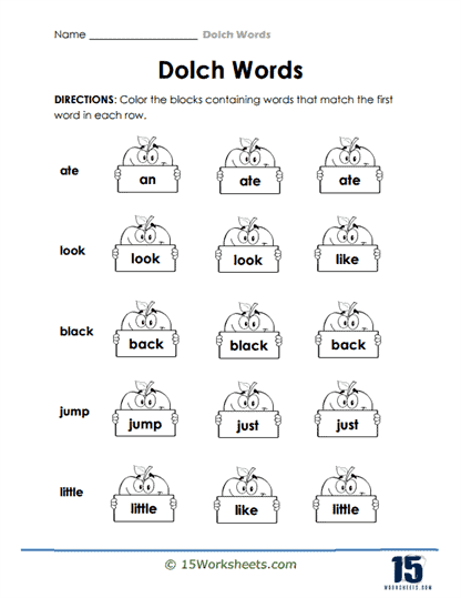 Dolch Words Worksheets