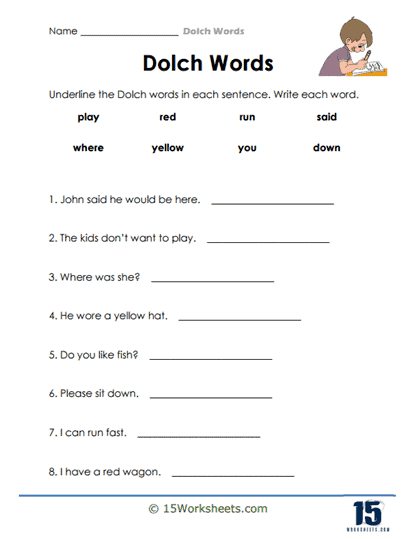 Point Them Out Worksheet
