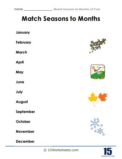 Month to Pictures Worksheet