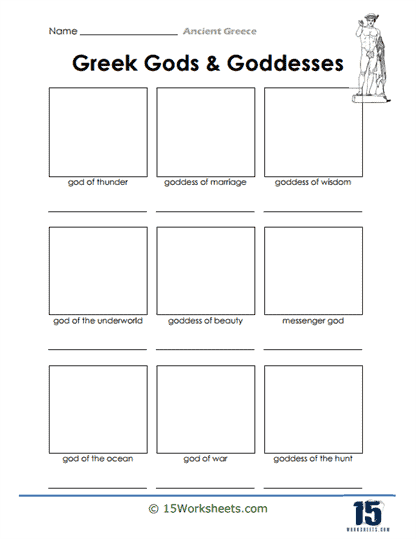 Greek Gods & Goddesses Worksheet