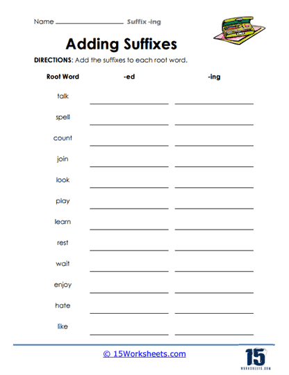 Adding Suffixes Worksheet