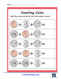 Counting Coins Worksheets - 15 Worksheets.com