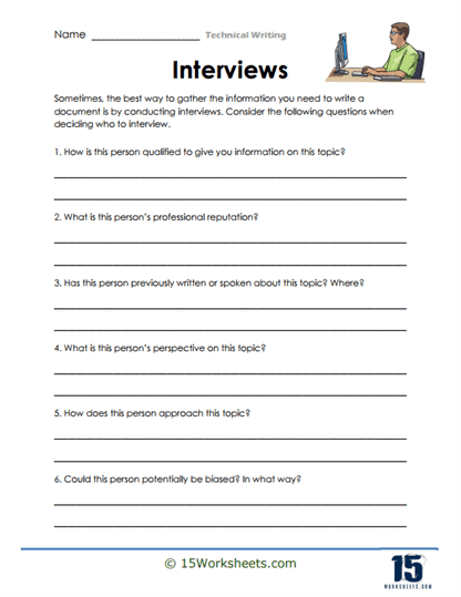 Interviews Worksheet