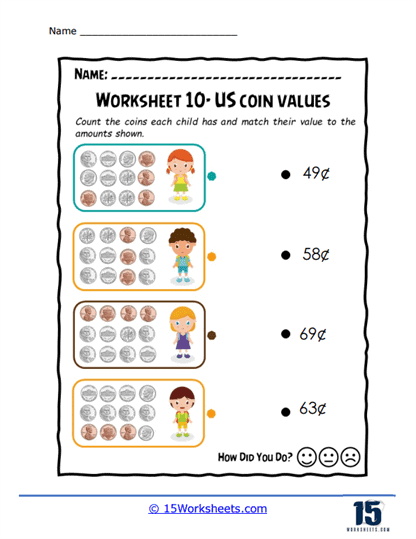 Coin Combo Quest Worksheet