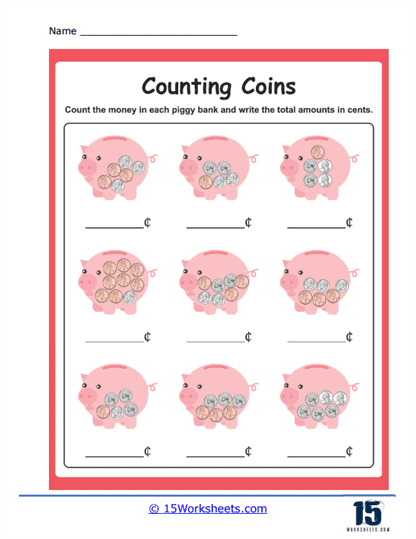 Piggy Bank Party Worksheet