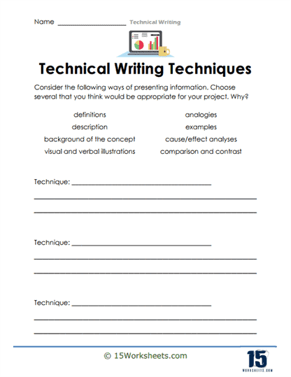 Technical Writing Techniques Worksheet