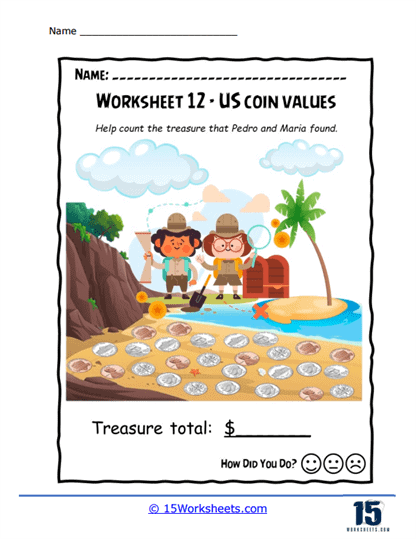 Pirate's Coin Quest Worksheet