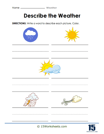 Describe the Weather Worksheet