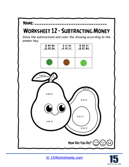 Penny Pear Math Worksheet