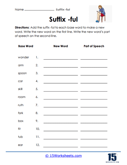 New Words of Speech Worksheet