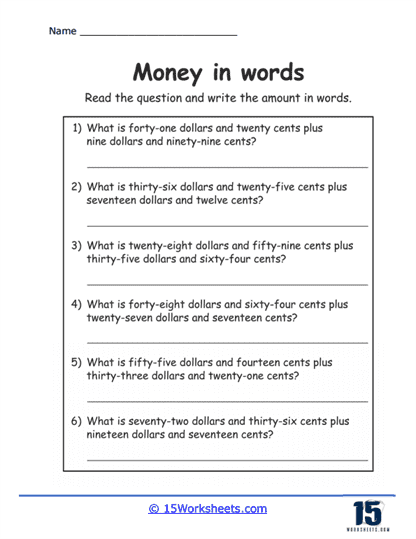 Currency Conversions Worksheet
