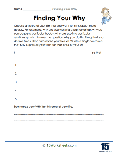 Area of Your Life Worksheet