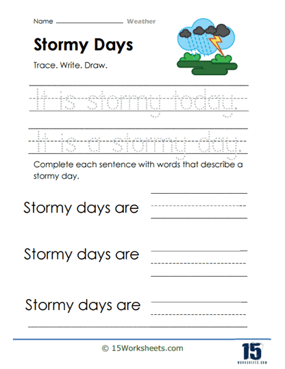 Stormy Days Worksheet