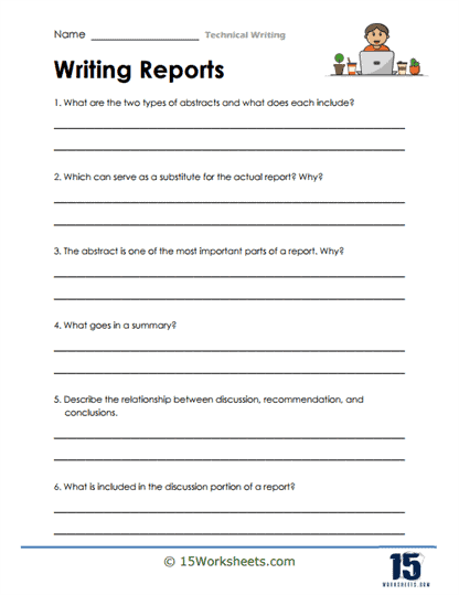 Writing Reports Worksheet