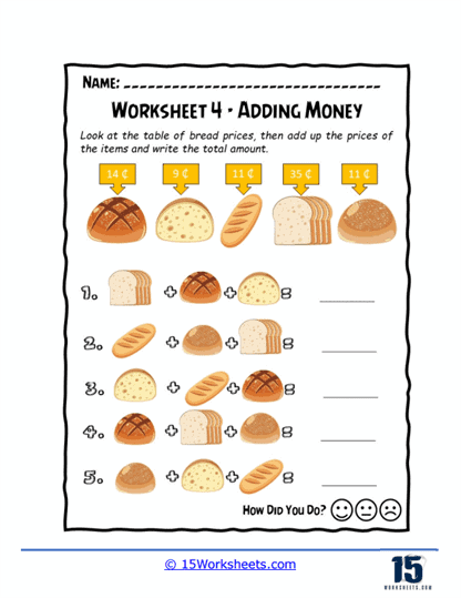 Bread Basket Budgeting Worksheet
