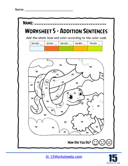 Addition Sentences Worksheets