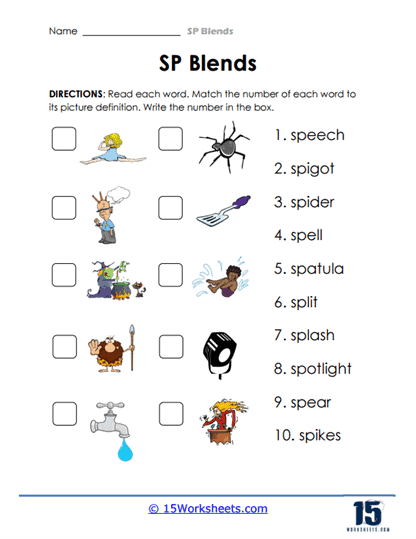 Match Numbers to Pictures Worksheet