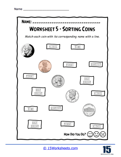Connecting Coins Worksheet