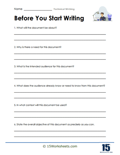 Before You Start Writing Worksheet