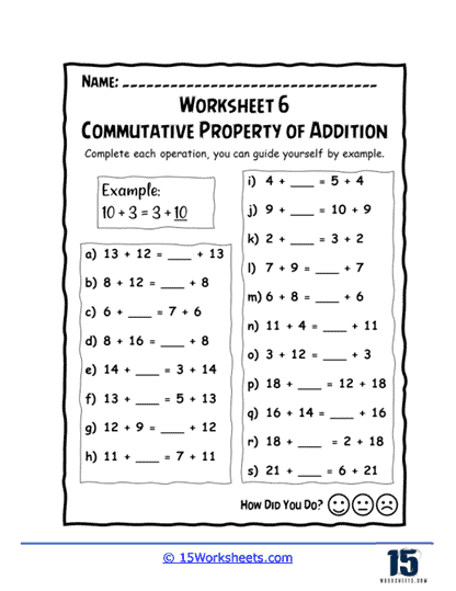 Fill In Examples Worksheet