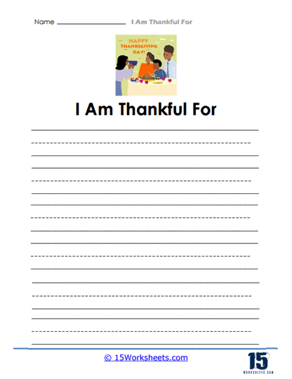 Thanksgiving Thoughts Worksheet