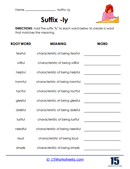 Suffix Spin Edition Worksheet