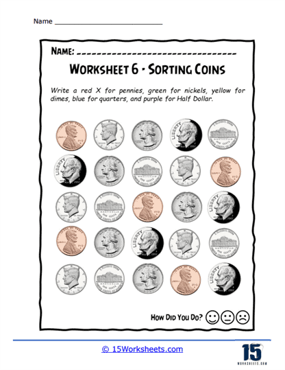 Coin Marking Map Worksheet