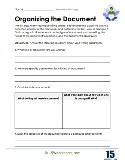 Organizing the Document Worksheet